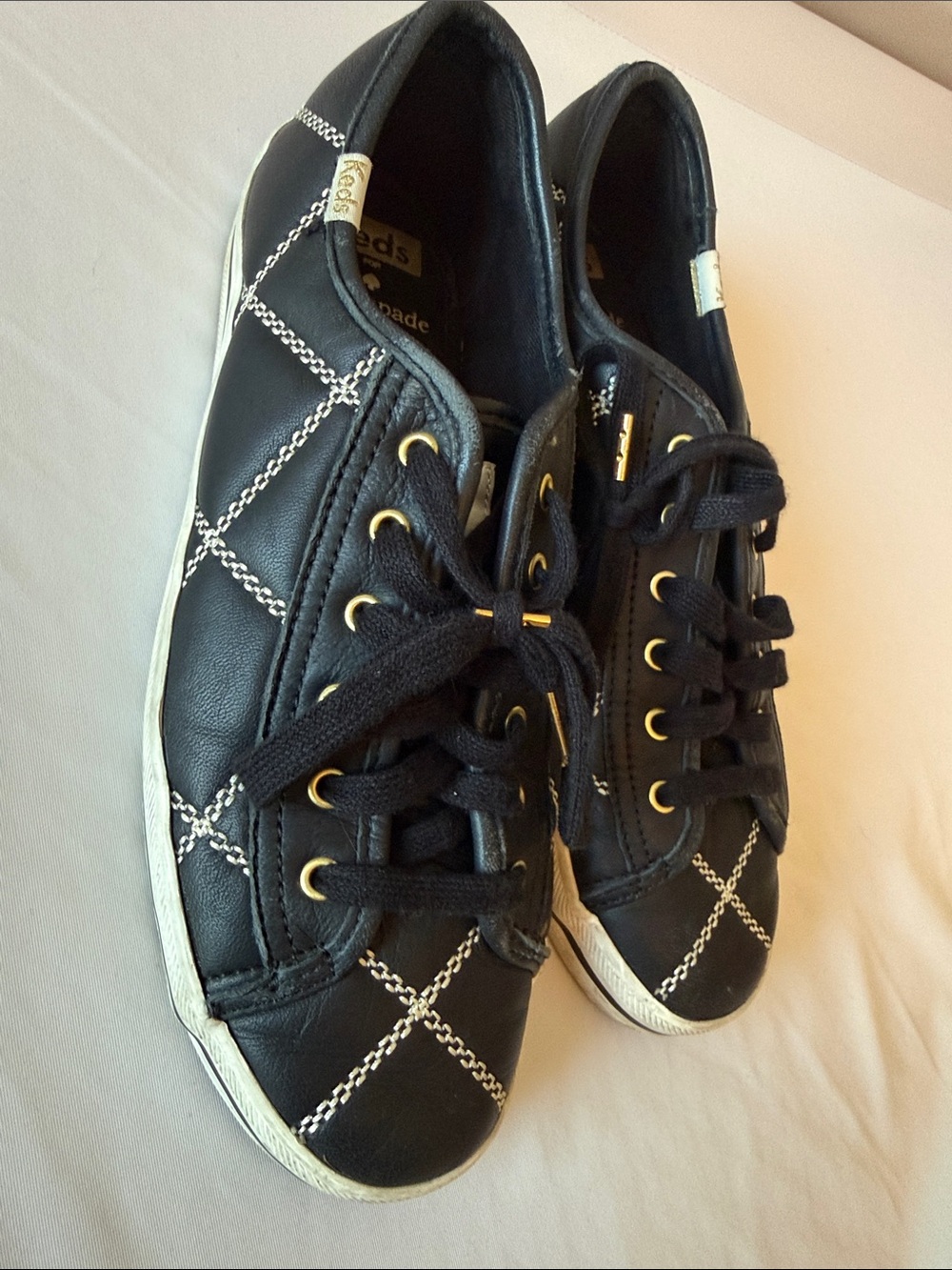 Keds x Kate Spade Women’s Black Quilted Lace-Up Sneakers